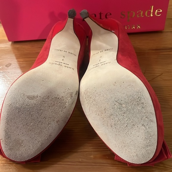 Kate Spade ♠️ Darla dress heels size 7 M red suede new in box made in Italy - Picture 9 of 14